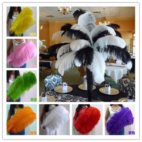 wholesale 100PCS High quality beautiful Ostrich Feathers Full Size 15-65cm/6-26inches 11COLOR Pick Wedding centerpiece decor