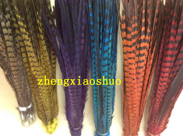 Free shipping 100pcs/lot 20-22inch Black orange hot pink Purple Royal blue RED Turquoise Green ringneck Pheasant Tail Feathers