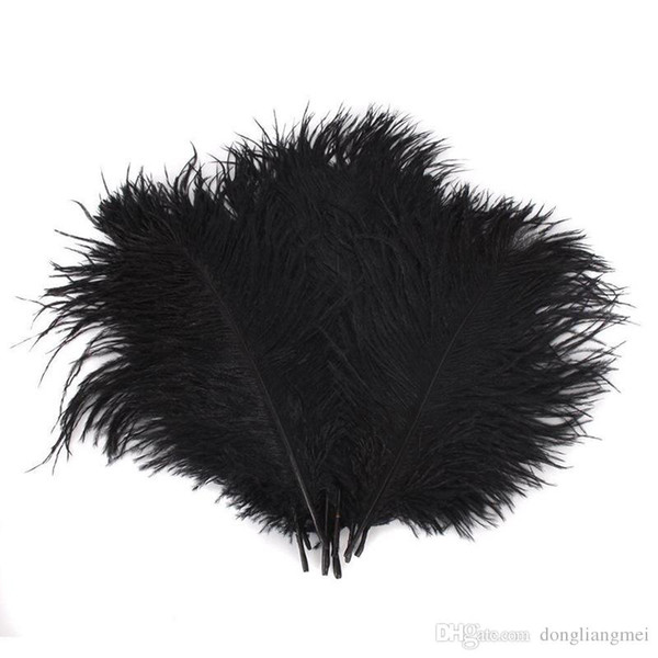 100pcs/lot 14-16inch(35-40cm) Gold and black ostrich feathers plumes Wedding centerpieces wedding decor feather decor z134