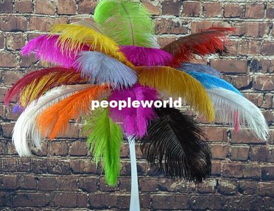 wholesale 12-14inch Ostrich Feather Plume ,Turquoise,Hot Pink,Yellow,Purple,White For wedding centerpiece