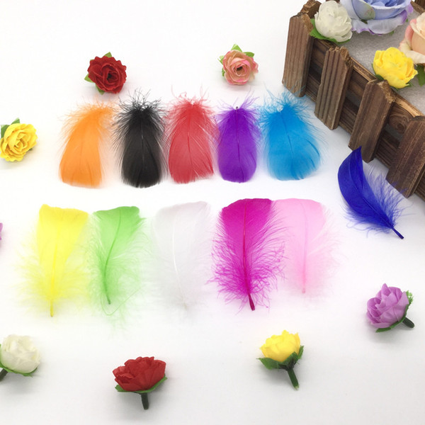 Natural Feathers 500 Pcs/Lot 4-7cm 1-2 Inch Small Floating Goose Feather Colourful Feathers Plume For Decoration Plumes Craft