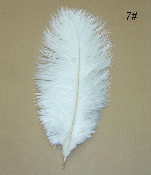 50pcs 30-35 cm / 12-14'' White color ostrich decorative plumes feather wedding table decoration centerpieces for bulk sale