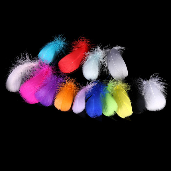 Natural Feathers 100 Pcs/Lot 4-8cm Small Floating Goose Feather Colourful Feathers Plume For Decoration Plumes Craft