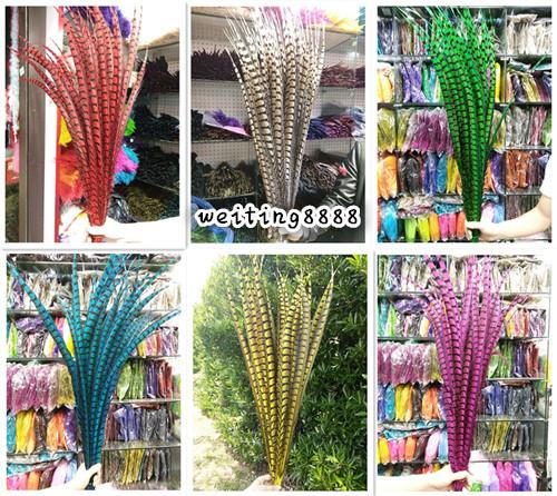 New 60pcs 32-36inch/80-90cm dyed pheasant tail feather,Lady amherst side tails,Lady pheasant feather More color recommended