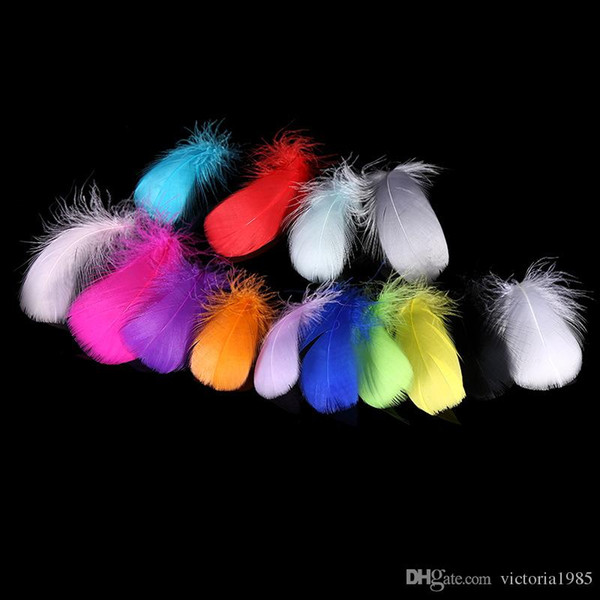 Natural Feathers 100 Pcs/Lot 4-8cm Small Floating Goose Feather Colourful Feathers Plume For Decoration Plumes Craft