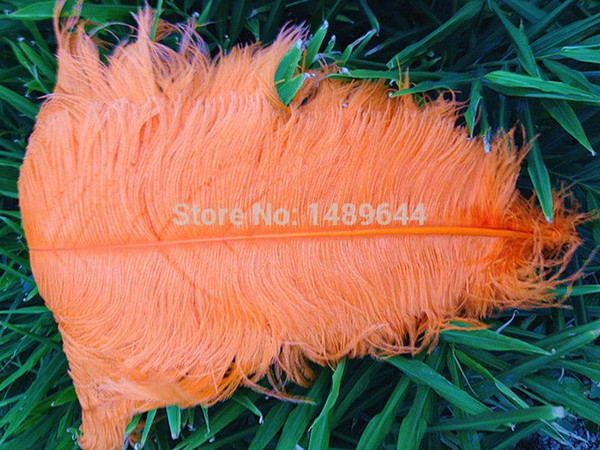 Free shipping 50PCS high quality Orange ostrich feather 60-65cm24-26 