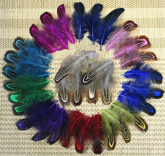 Free shipping 200pcs 4-8cm colorful mix dyed real natural almond pheasant plumage feathers craft for jewelry making bulk sale