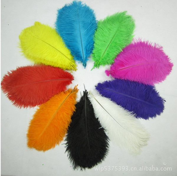 100pcs/lot 5-8inch 12-20cm white black orange yellow orange pink blue ivory burgundy royal blue Ostrich Feathers plumes