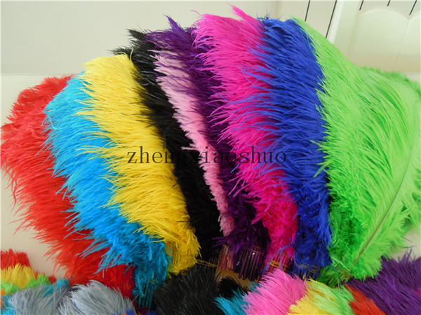 wholesale 100pcs/lot 12-14inch Ostrich Feather Plume Royal bule,Turquoise,Hot Pink,Yellow,Purple,White For wedding centerpiece