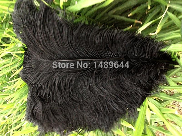 Free shipping 50PCS high quality Black ostrich feather 60-65cm24-26 