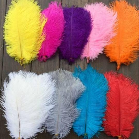 wholesale 100pcs/lot 12-14inch Ostrich Feather Plume Royal bule,Turquoise,Hot Pink,Yellow,Purple,White For wedding centerpiece z134