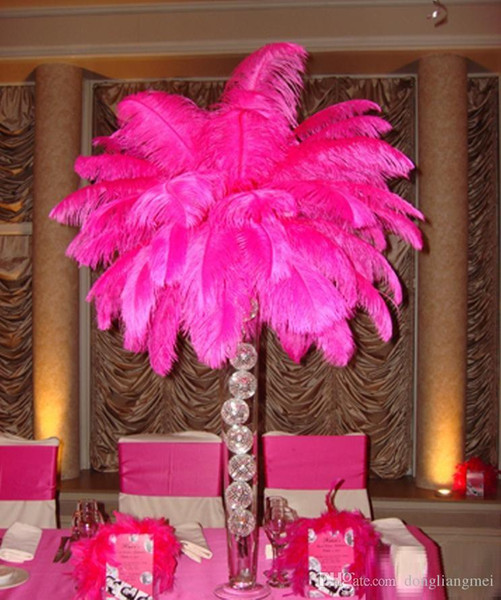 Wholesale 100pcs/lot 12-14inch(30-35cm) Hot Pink ostrich feathers plumes fuchsia feather for Wedding centerpieces christmas decorations z134