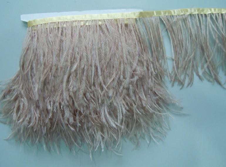 Free Shipping-10 YARD/lot Champagne taupe ostrich feather trimming fringe feather trimming fringe 5-6inch in width