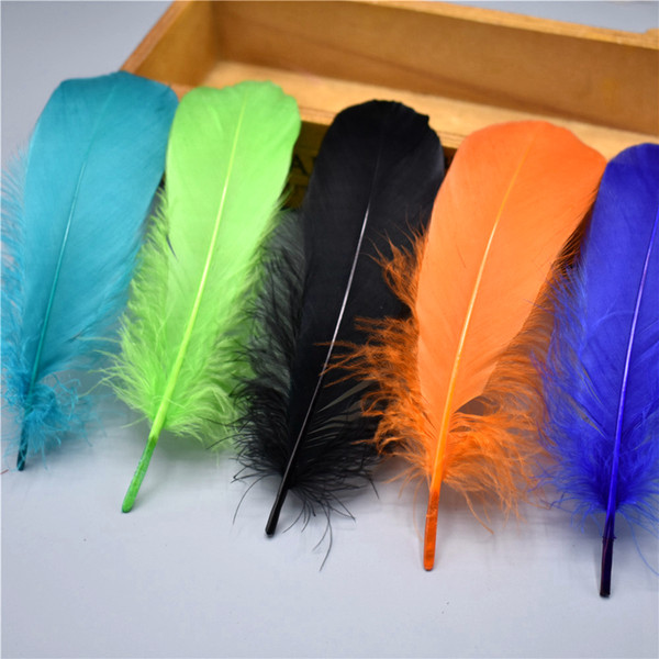 50pcs/lot Nature Peppermint Green Goose Nagoire Feathers for crafts plumes 5-7inch/13-18CM Jewelry Clothing Accessories Wedding decoration