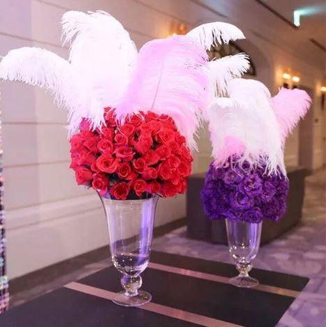 Free shipping 100pcs/lot 18-20inch(45-50cm) White ostrich feathers for Wedding table centerpiece feather centerpieces home decor z134