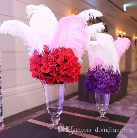 Free shipping 100pcs/lot 18-20inch(45-50cm) White ostrich feathers for Wedding table centerpiece feather centerpieces home decor z134