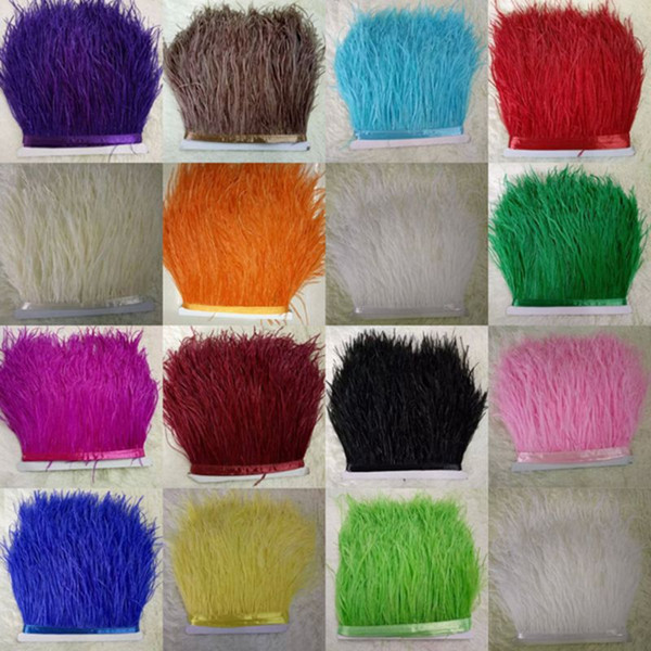 Ostrich Feather Trimming 10yards/lot Trim Ostrich Fringe Fluffy Ostrich Plumes Feather Feathers Centerpieces Wedding Clothing Decoration