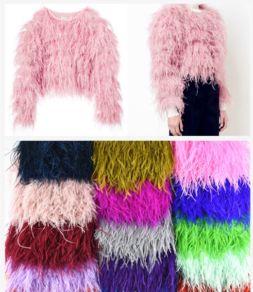 New! Wholesale high quality 13-15cm colorful ostrich feather ribbon For diy Crafts Plumes Clothing Accessories