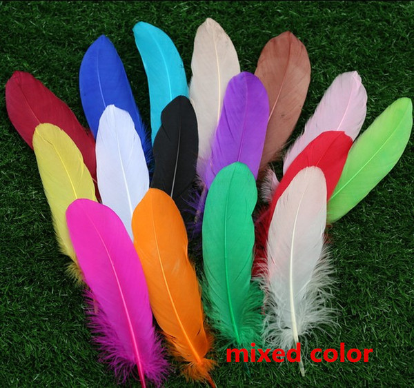 1000PCS High quality beautiful goose feather 15-20cm/6-8 inches 17 colors Wedding centerpiece decor