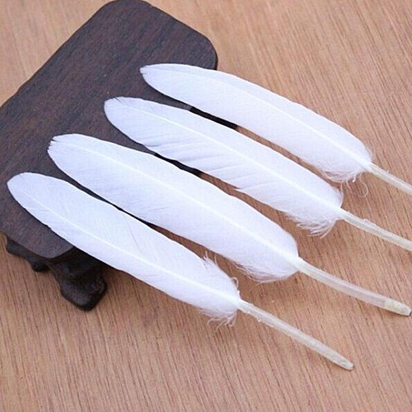 25pcs Goose Feather Christmas wedding costumes earrings Wedding flowers decorative materials Feather 4 - 6inch white optional