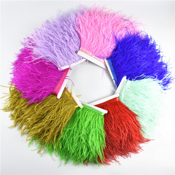 New! Wholesale high quality 13-15cm ostrich feather ribbon For Crafts Plumes Clothing Accessories