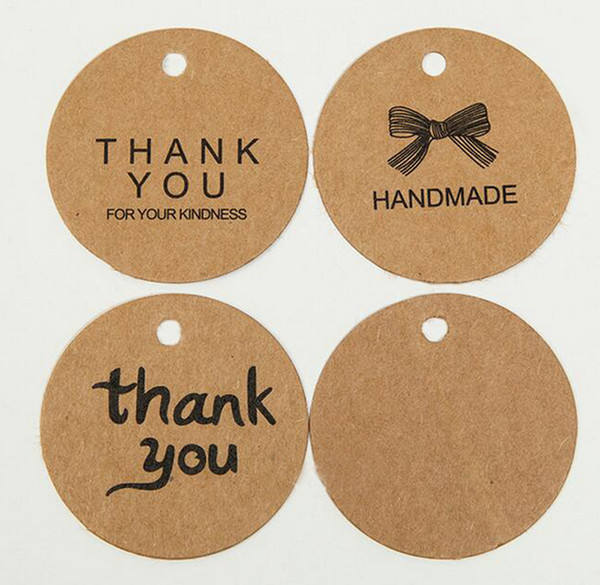 100Pcs/Lot DIY Kraft Paper Gift Tags - Brown Round Packing Label Wedding Note Price Hang Tag For Jewelry/Gift/Flower DIY Handmade