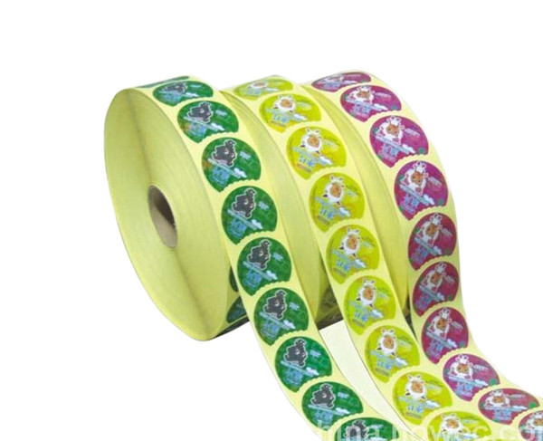 customized round roll packing adhesive sticker label printed color vinyl sticker 1700pcs