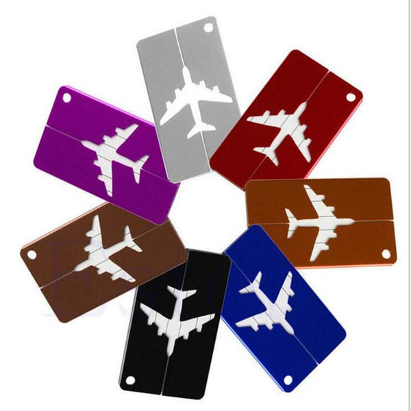 Aircraft Plane Luggage ID Tags Boarding Travel Address ID Card Case Bag Labels Card Dog Tag Collection Keychain Key Rings Toys Gifts