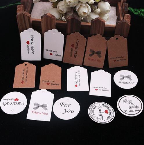 Kraft Paper Lovely Gift Tags DIY Handmade Price Tags Bags Baking Packing Labels for Flower Cosmetics Jewelry bottle Drink GB395