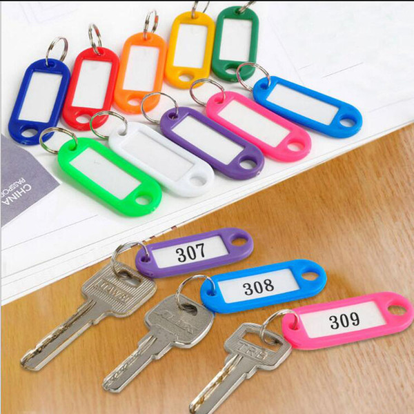 Plastic Key Tags Keychain ID Label Name Key Tags Split Ring Different Style Christmas Gift C1241