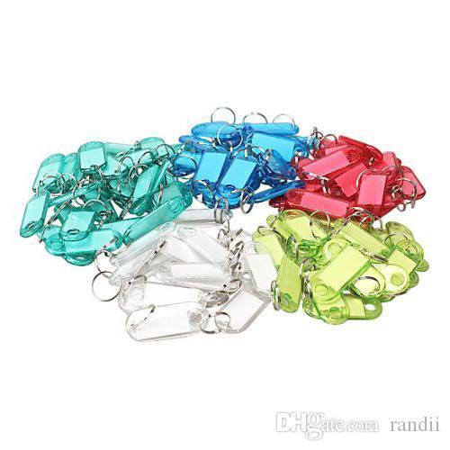 Wholesale-HGHO-Crystal Clear Colorful Key ID Label Tags,100 Pcs