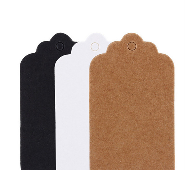 Scallop Kraft Blank Hang Tag Kraft Paper Tags Gift Tag Table Number Cards Brown White Black Colors