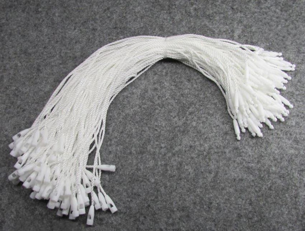 High Quality Rope String Snap White Beige Black Hang Tag Polyester Rope String Snap Lock Pin Loop Tie Fasteners lables rope1000pcs