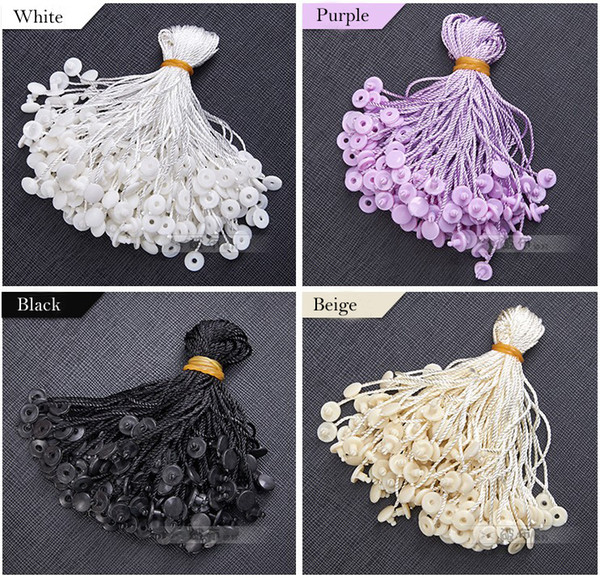 200pcs/lot eyelet buttonhole Hang Tag Nylon Line String Lock Pin Loop Fastener Hook Ties Cordsgarment cords tags ITOLOX Hanging Tablets