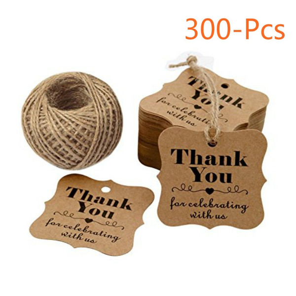 Wedding Decoration Rustic Wrap Gift Packing String Party Decoration ChristmasPaper Gift Tags, Thank You for Celebrating