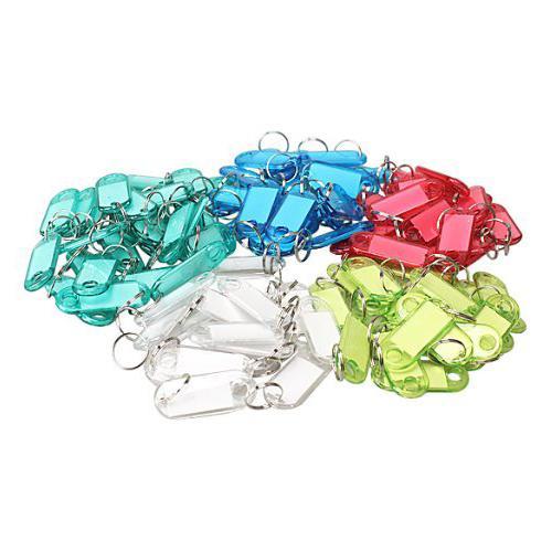 Wholesale-HGHO-Crystal Clear Colorful Key ID Label Tags,100 Pcs