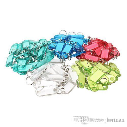 Wholesale-HGHO-Crystal Clear Colorful Key ID Label Tags,100 Pcs