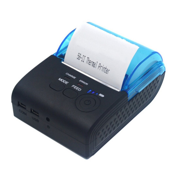 USB and Bluetooth Wireless Mini POS Printer with 58mm Thermal Paper Rolls - 90mm/sec High-speed Printing (Black) Mobile Receipt Printers