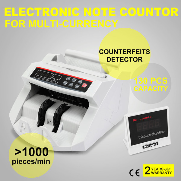 Digital Cash Counter Banknote Money Detector UV MG Counterfeit Detection with LED Display for Bank Retail Store