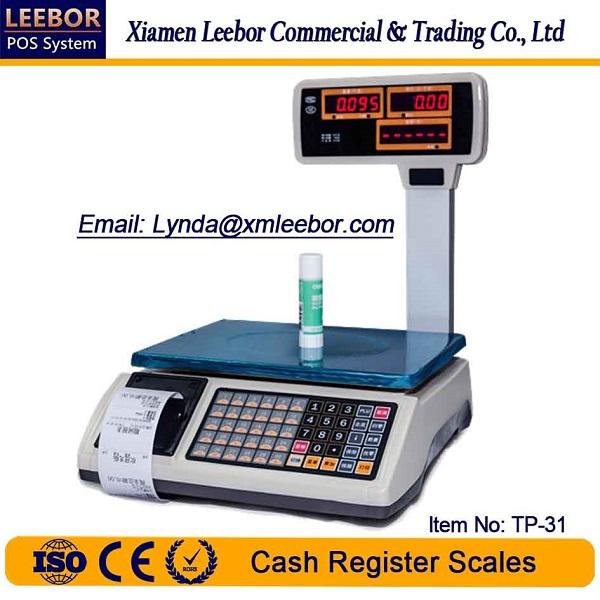 TP-31 Electronic Pricing/ Counting Scale, Supermarket Cash Register Price Computing Scales, POS Retail Weighing Multi-language Receipt Print