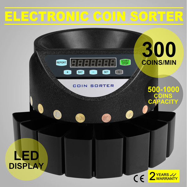 Automatic Electronic Money Sorter & Coin Counter Cash Currency Counting Machine for Euro Coins