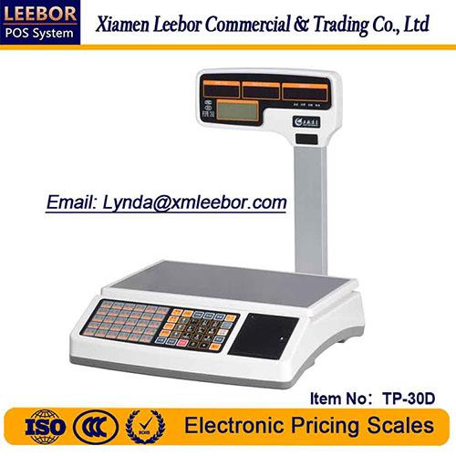 TP-30D Pricing/ Counting Scale, Supermarket Cash Register Retail Scales,POS Receipt/ Bill Printing Multi-language Price LCD Weighing 15/30kg