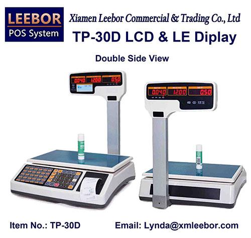 TP-30D Pricing/ Counting Scales, Supermarket Cash Register Scales, POS Receipt/ Bill Weighing, Support Local Language, 15/ 30kg with LCD