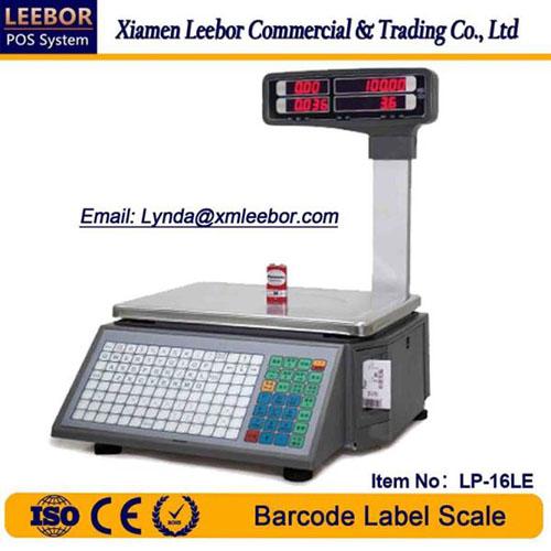 Electronic Barcode Label Scale, Supermarket Retail Label Printing Scales, POS Counting Price Computing Multi-lanugage Weighing 15/ 30kg