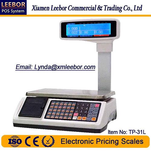 TP-31L Pricing/ Counting Scale, Supermarket Retail Thermal Printer Scales, POS Price Computing Receipt/ Bill Multi-laguage Big LCD Weighing