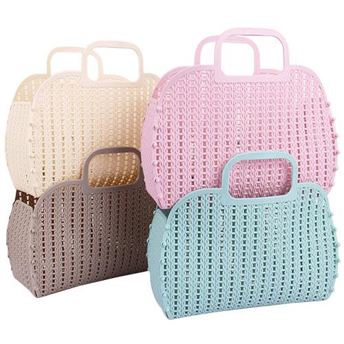 Hollow Plastic Portable Kitchen Bathroom Bath Basket Toiletries Home Organization Storage Basket Colored Fashion free shipping