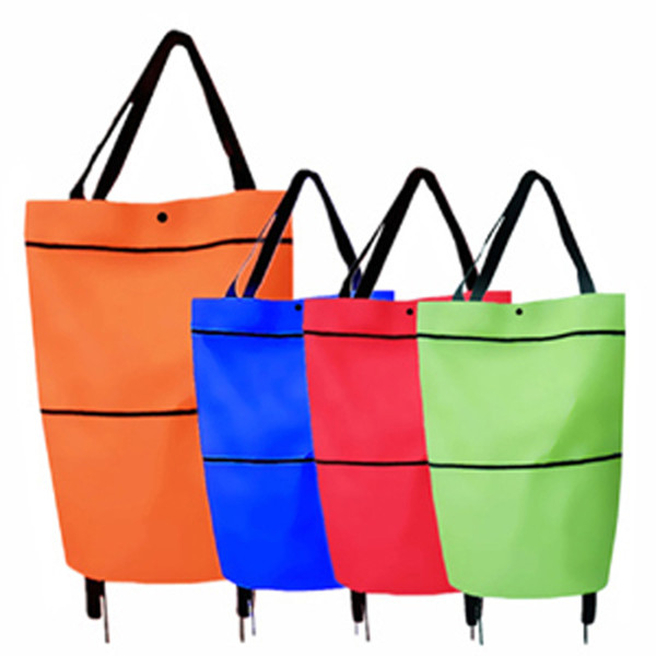 Household portable load-bearing 10 kg hand cart telescopic tug bag supermarket shopping bag shopping cart folding shopping cart