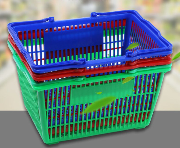 Wholesale Supermarket shopping baskets with plastice handle hotel restaurant kitchen handling basket size: 460*320*250mm N.W.: 0.64kg/PC