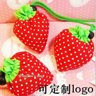 Special Originality Strawberry Fold Handbags Environmental Protection Shopping Accept Bag 23g