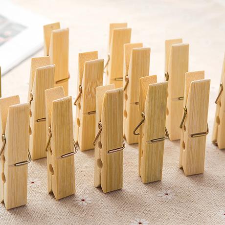 Bamboo clip wood clothespin windproof clothes drying clip small clip bag wooden Clamp